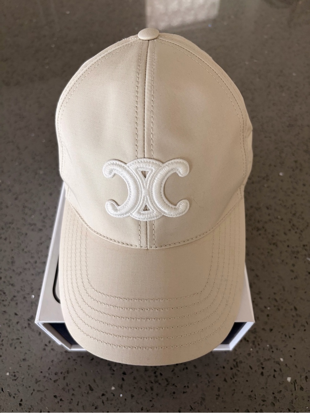Celine Triomphe Cream Baseball Cap Authentic Size S - Picture 12 of 16